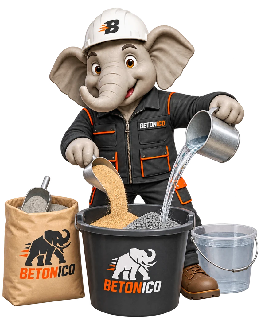 Maskotka Betonico - Kalkulator proporcji betonu